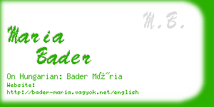 maria bader business card